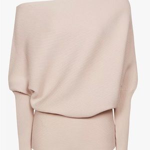 Reiss LORNA ASYMMETRIC KNITTED TOP BLUSH